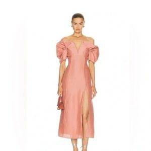 Cult Gaia Blush Off-Shoulder Midi Dress NWT